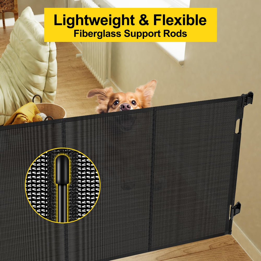 Bingguz extra tall 42-inch gate in closed position blocks climbing.