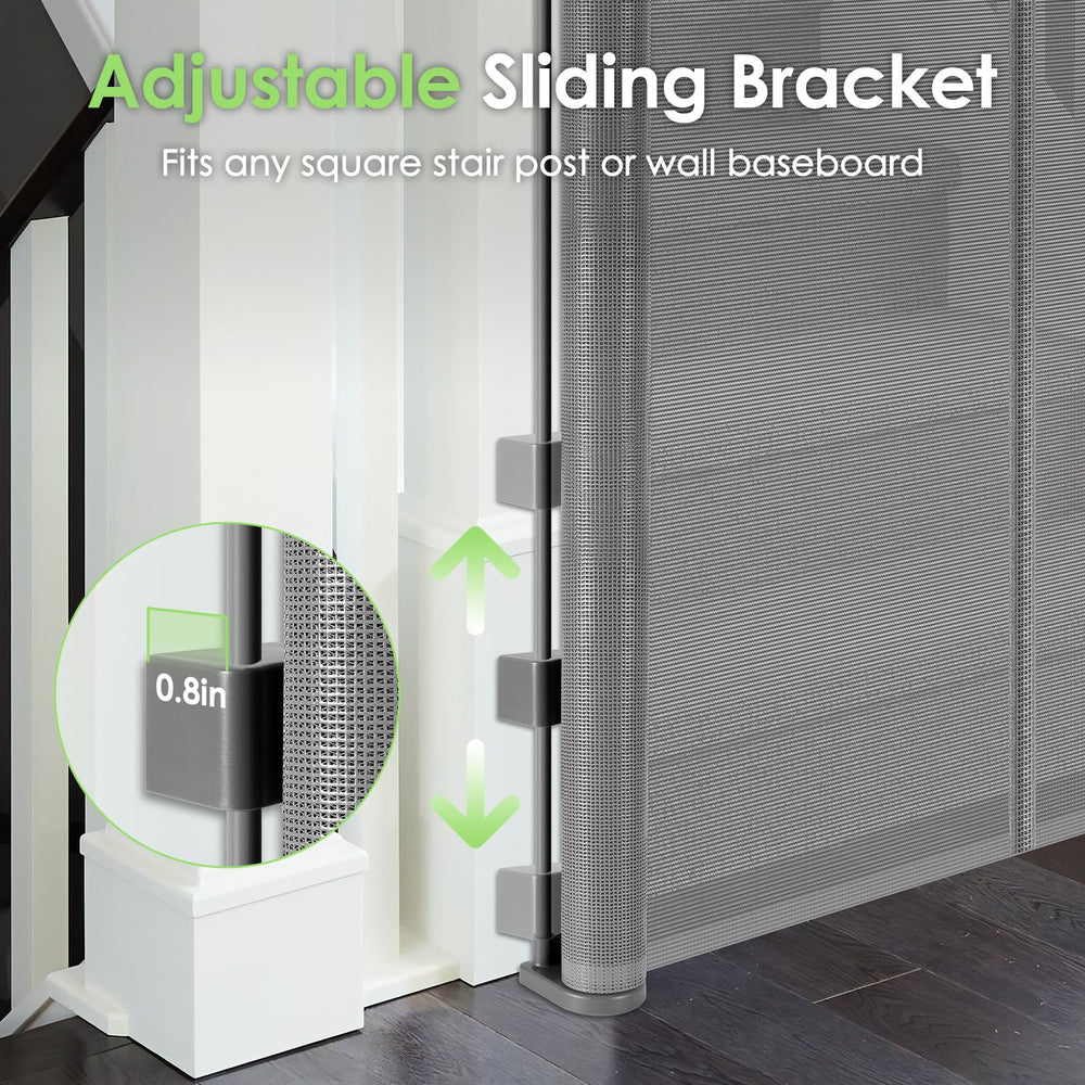 Bingguz indoor/outdoor stairs gate installation shows versatile placement options.