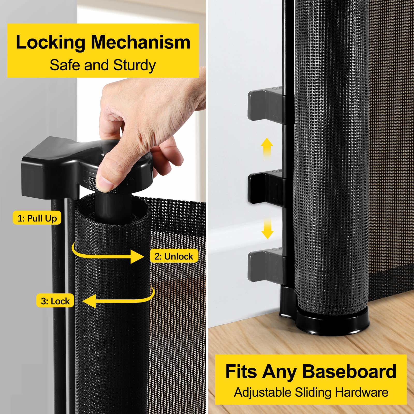 Bingguz no-trip-hazard retractable design saves floor space.