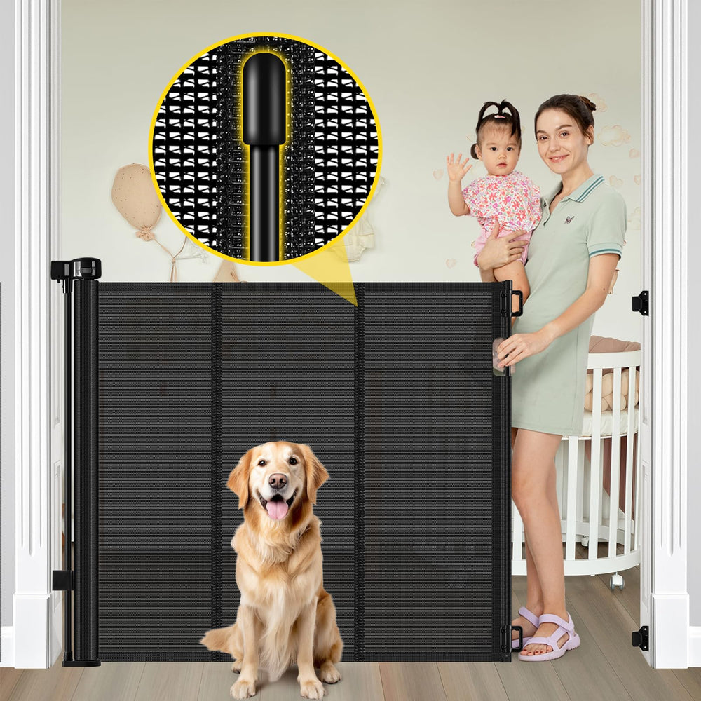 Bingguz reinforced 42-inch gate with rod mesh for sturdy baby gate in doorways.