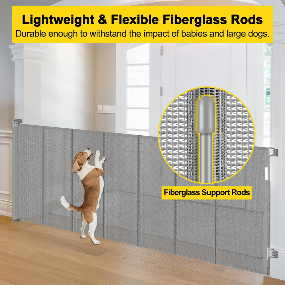 Bingguz gate with adjustable baseboard bracket fits any room transition.