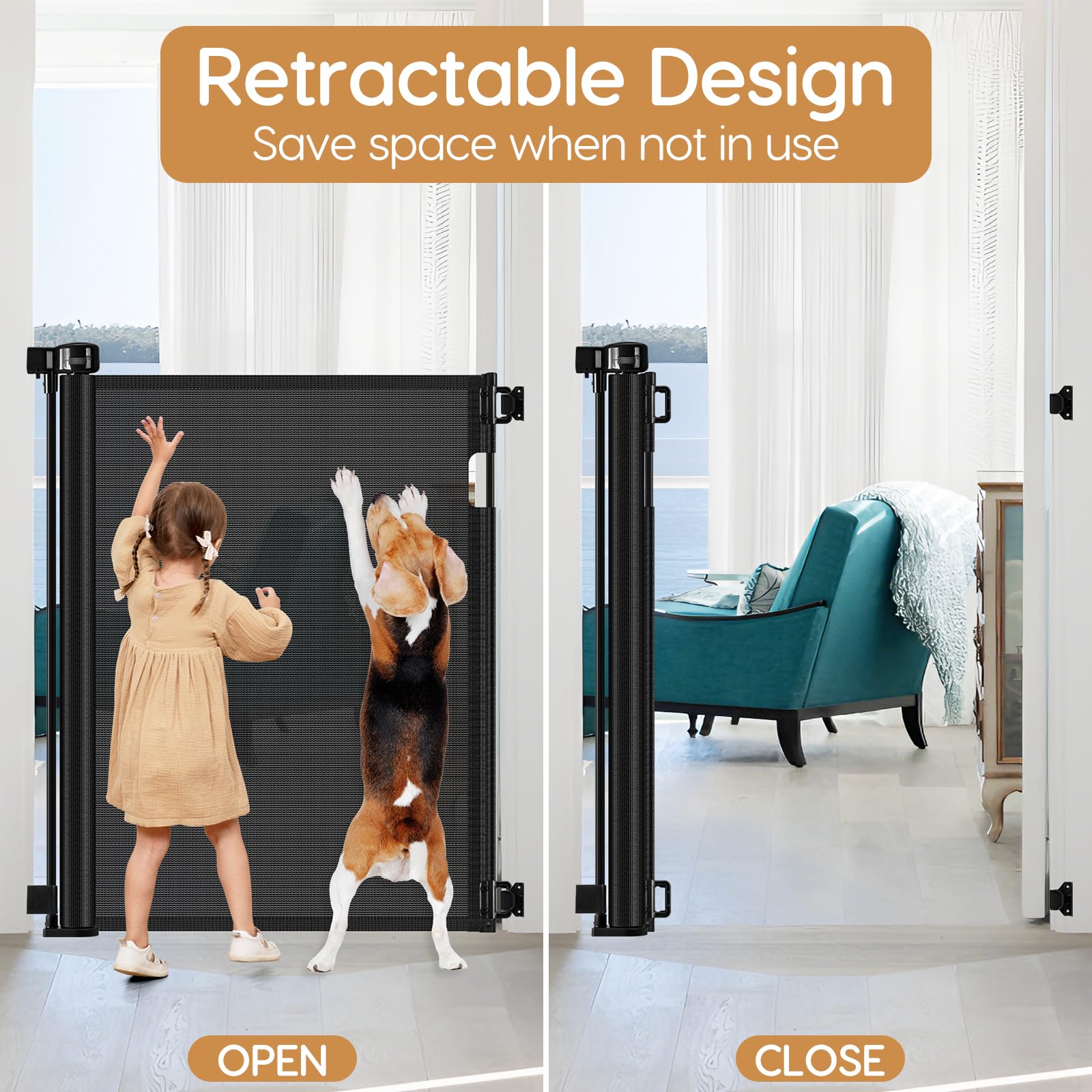 Bingguz retractable design saves space and reduces clutter in hallways.