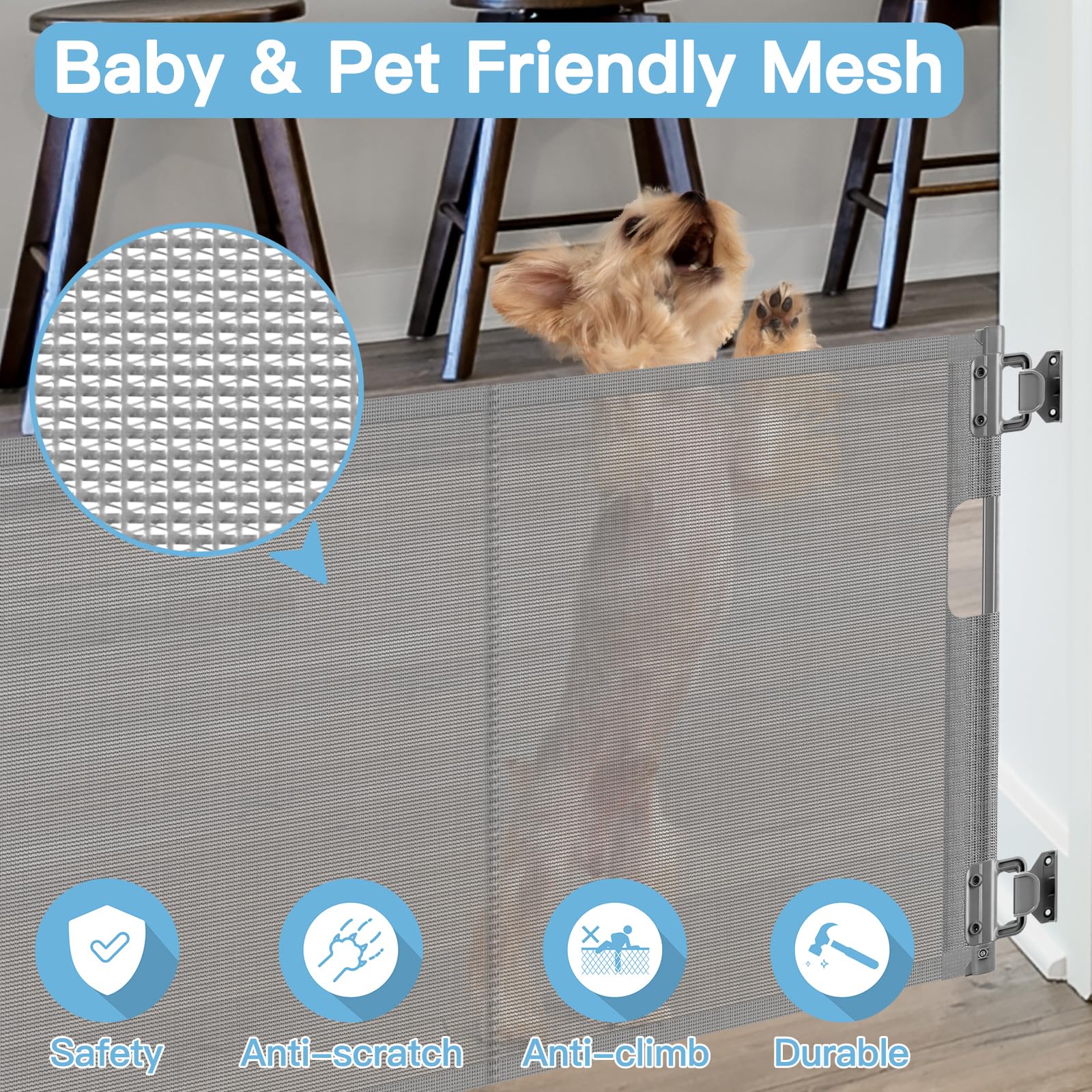 Bingguz Short Dog Gate adjustable baseboard bracket for various walls