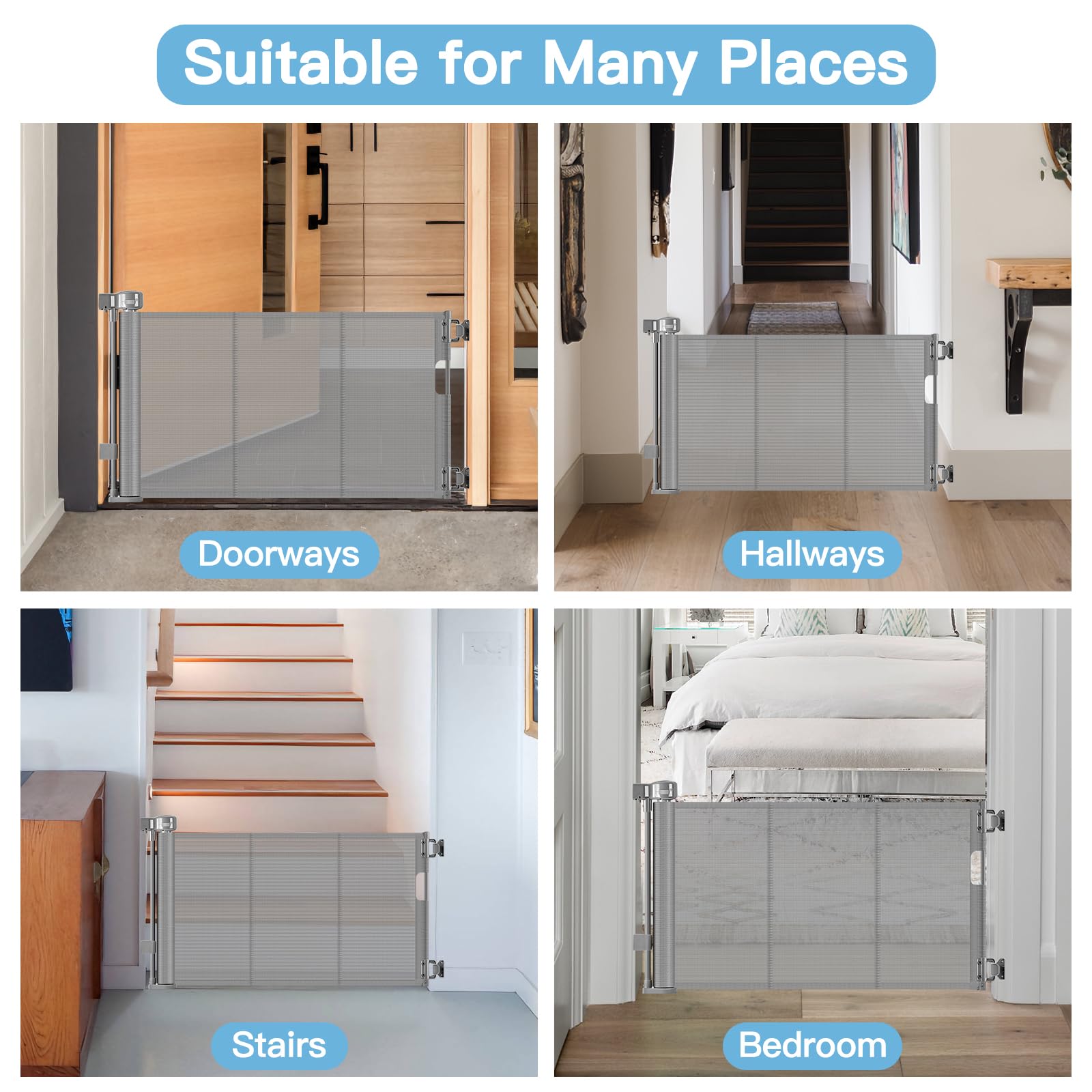 Bingguz Short Dog Gate hardware-mounted installation for sturdy setup