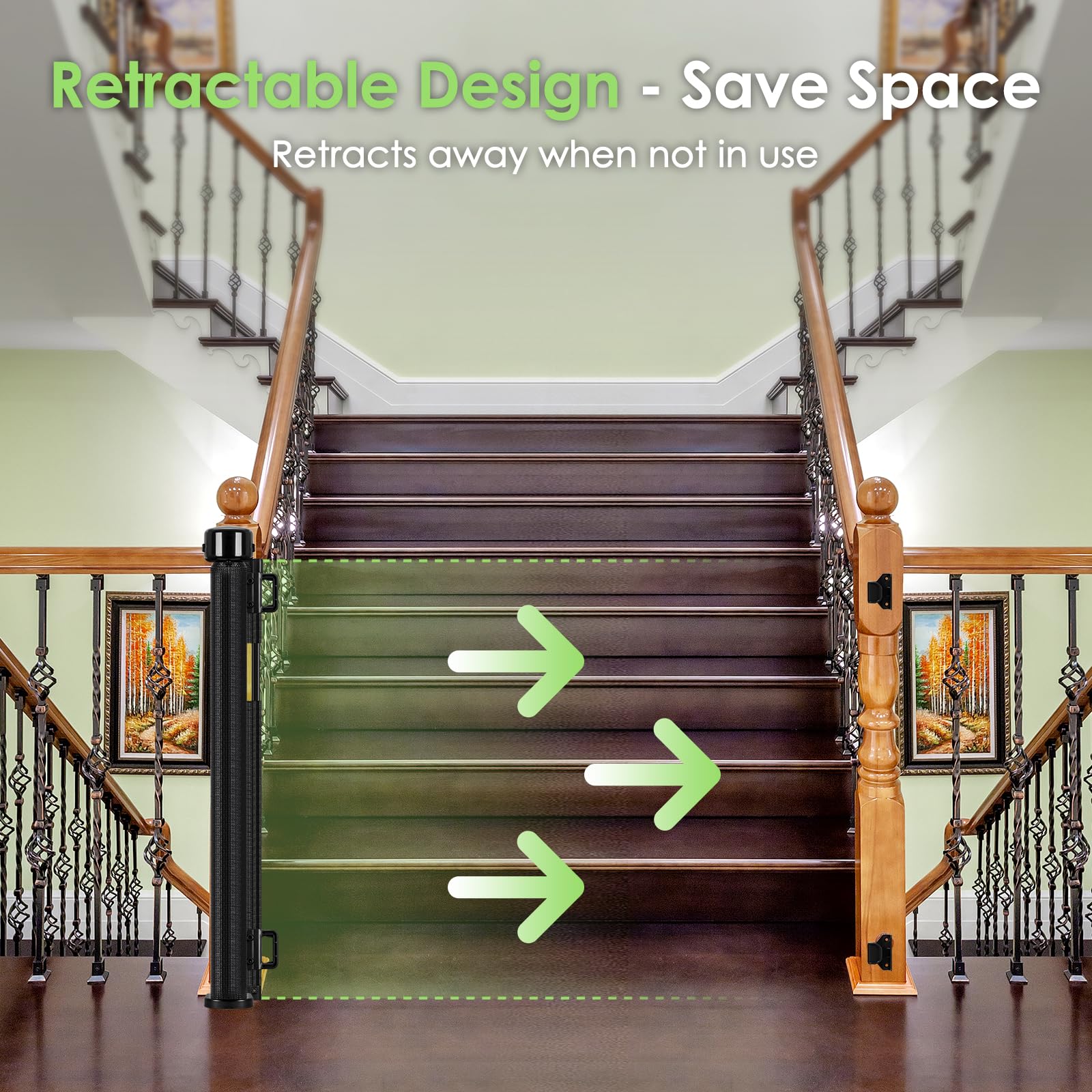 Bingguz stairgate installation with adjustable hooks and brackets