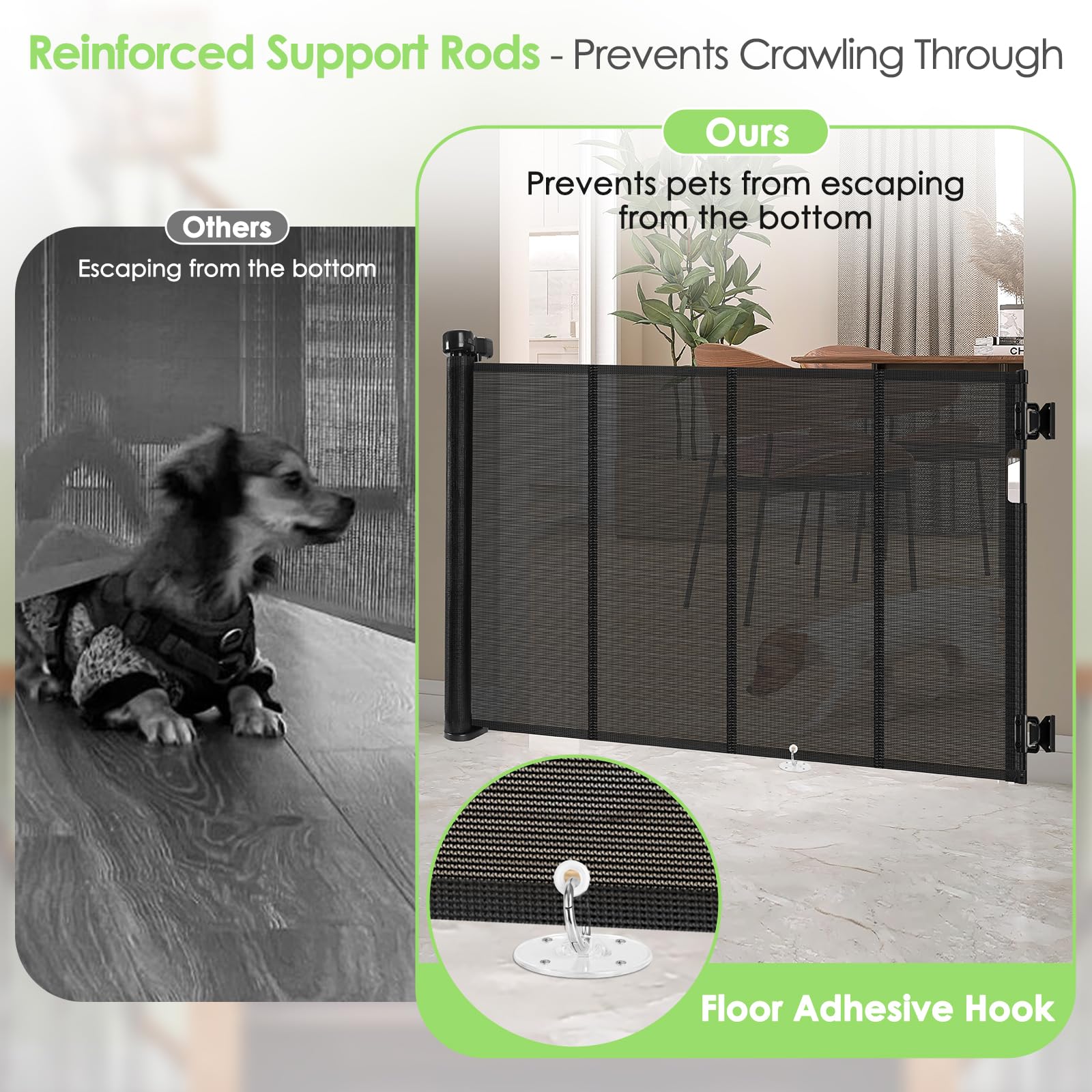 Bingguz support rods stabilize mesh, prevent sagging