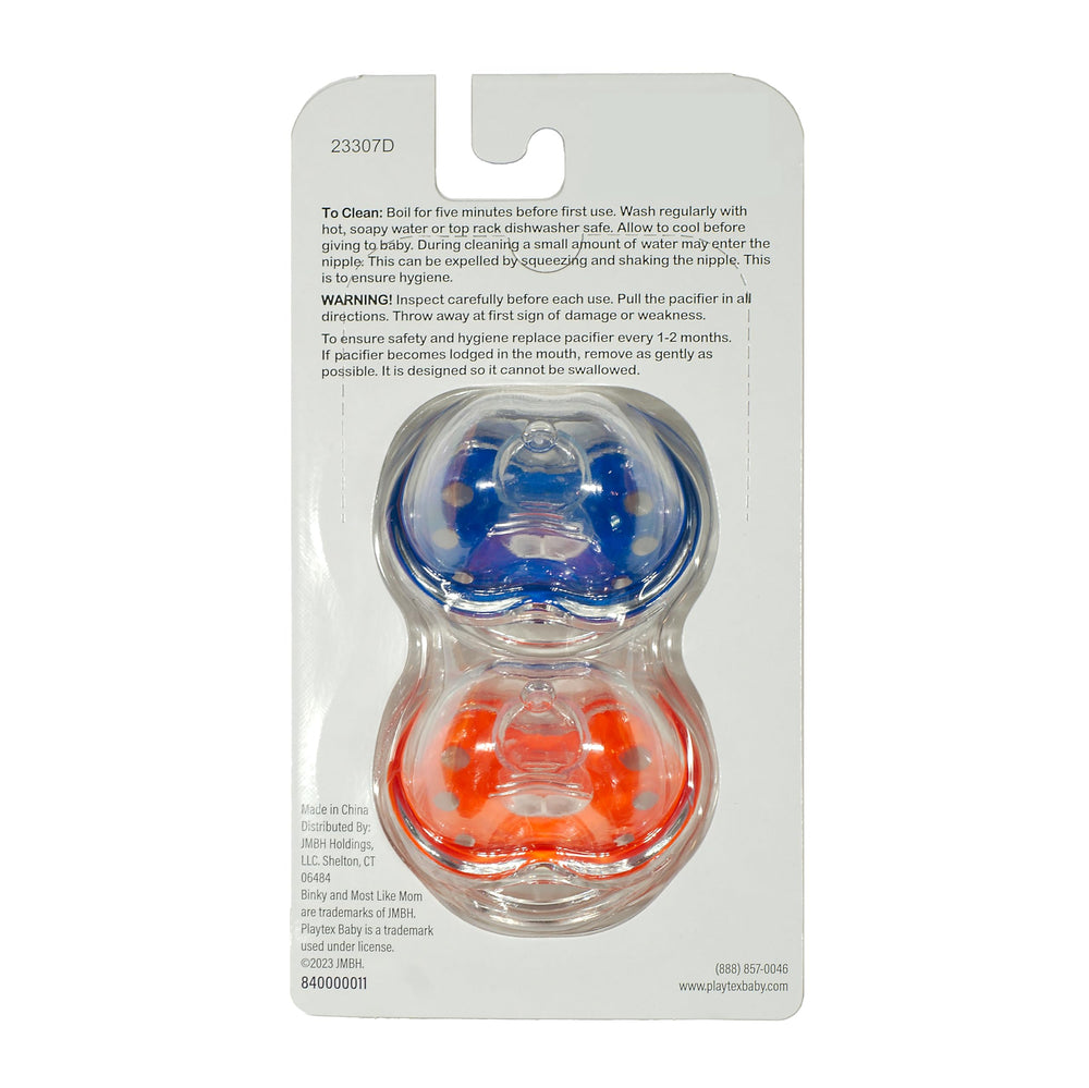 Binky two count provides convenient backup for parents