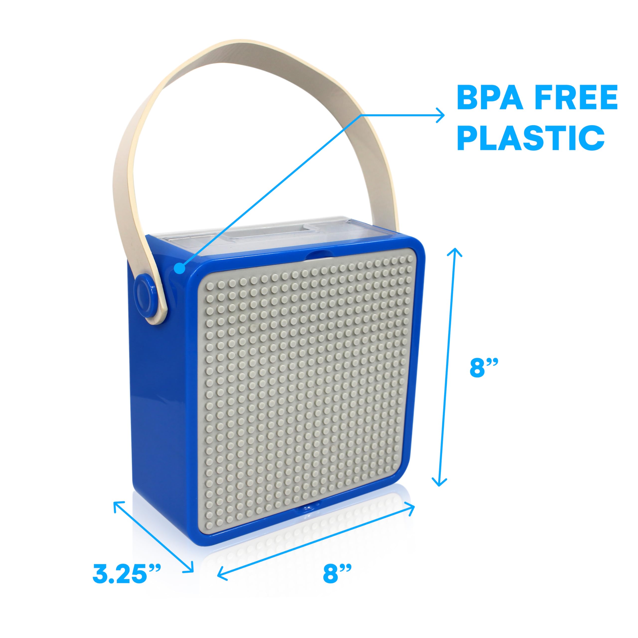 Bins & Things smooth-sliding-drawer image demonstrates easy access to blocks and accessories.