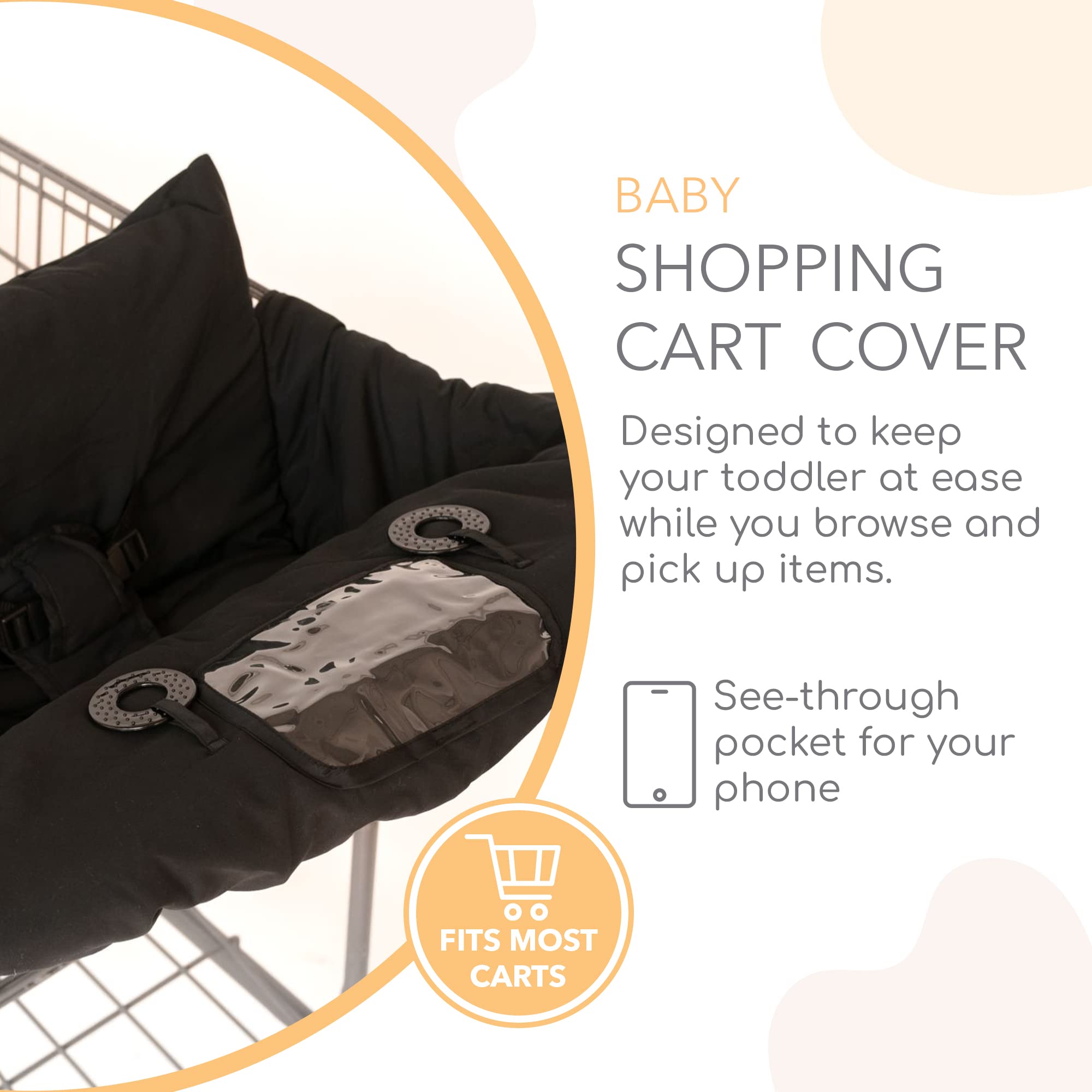 Binxy Baby CPSIA-certified cart cover claim badge on product