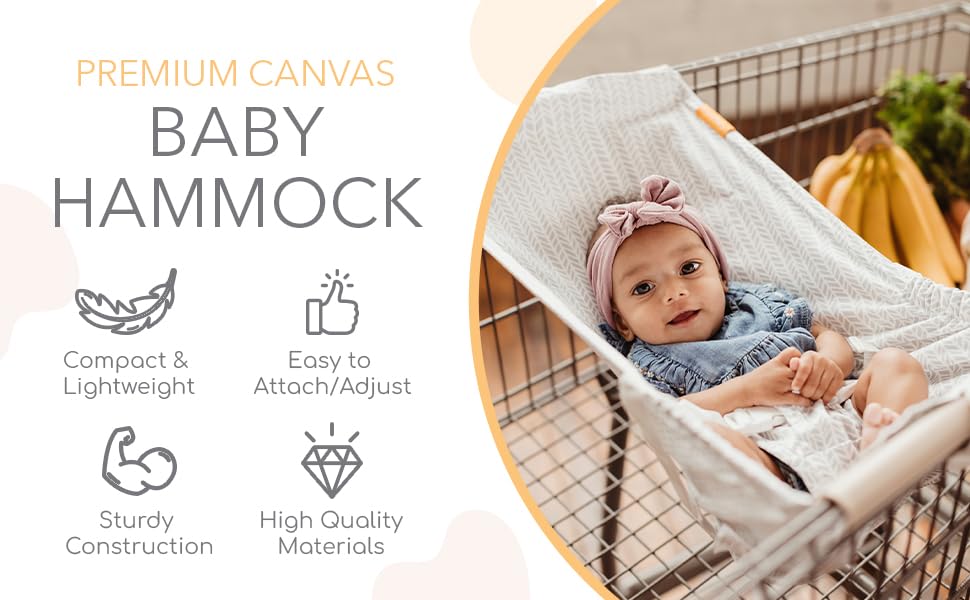 Binxy Baby Shopping Cart Hammock securely holds infant car seats inside the cart