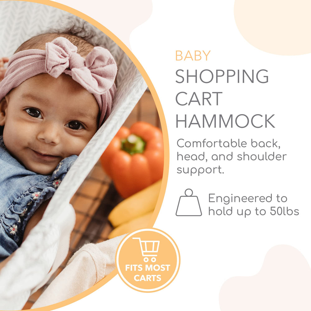 Binxy Baby Shopping Cart Hammock compatible with W4/W6 wagons, 20–24 inch width