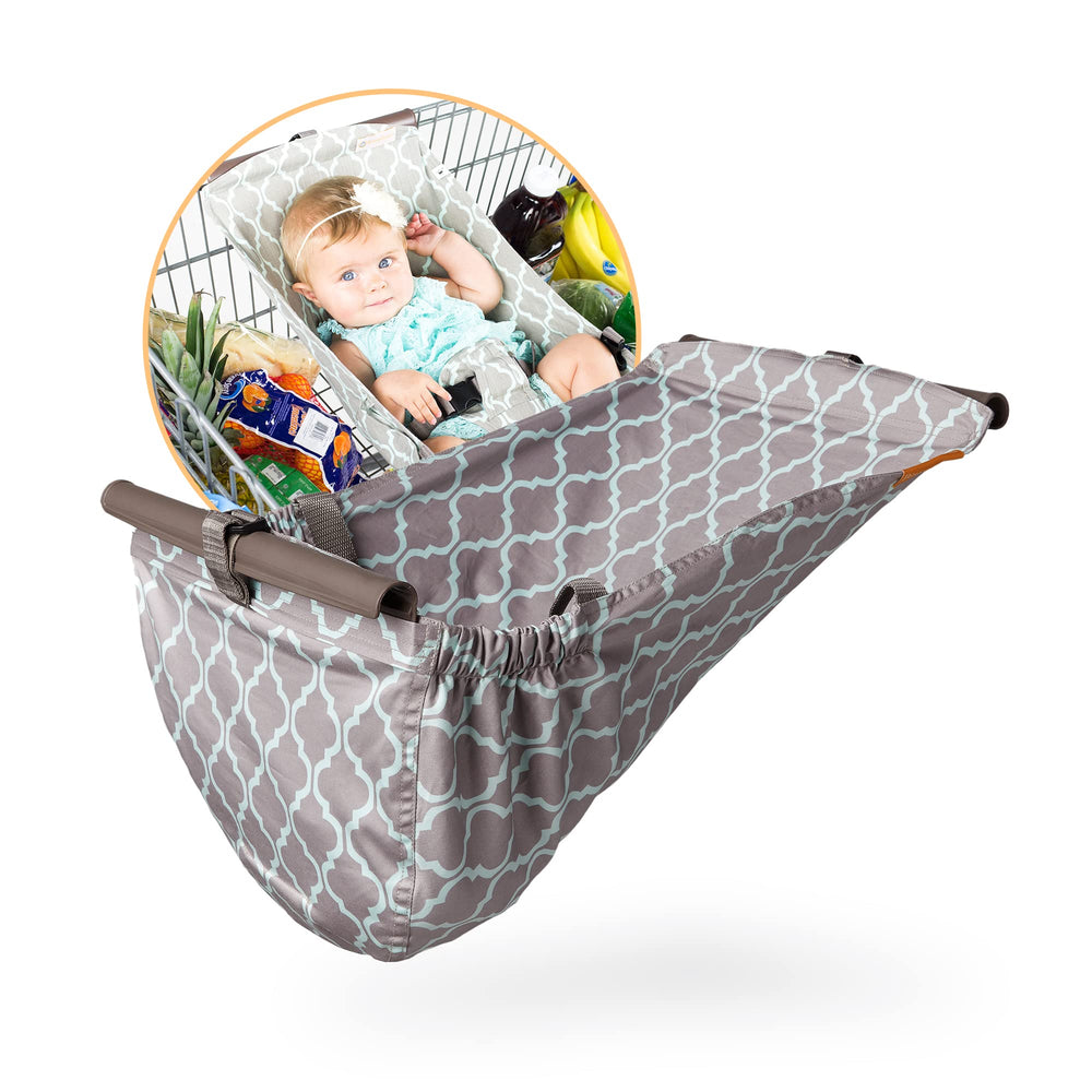 Binxy Baby cart hammock in carts during errands enables hands-free shopping.