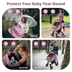 Bioby car seat cover with fleece interior keeps baby warm on chilly rides