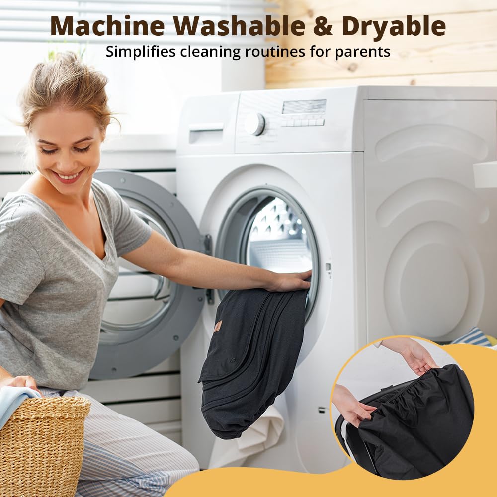 Bioby car seat cover labeled machine washable for easy cleaning