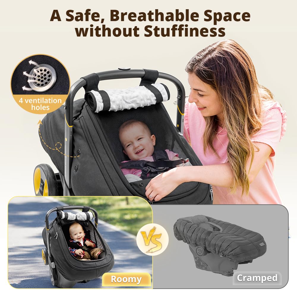 Bioby universal-fit car seat cover secured with adjustable straps
