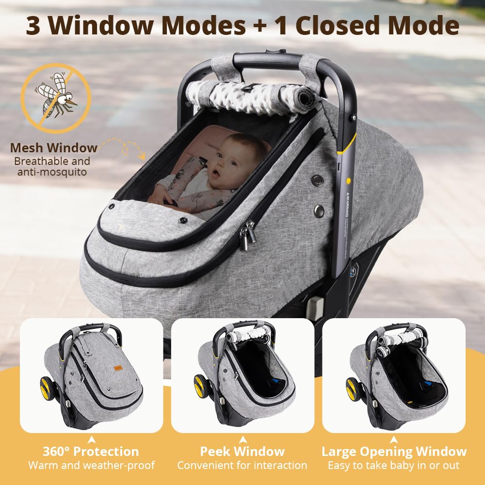 Bioby windproof sun protection keeps baby comfortable in sun and wind