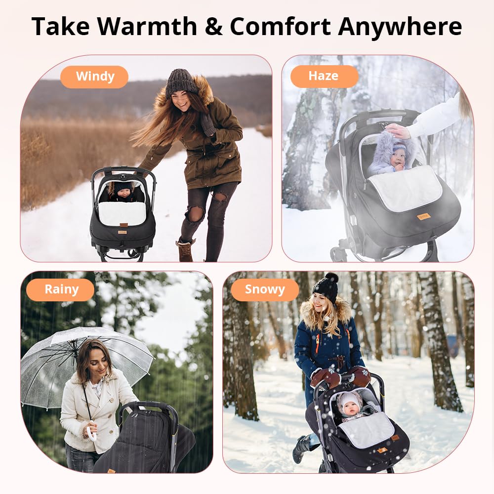 Bioby Winter Baby Car Seat Cover machine washable and dryer-friendly for busy parents.