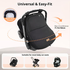 Bioby Winter Car Seat Cover three-layer design keeps baby warm on winter trips.