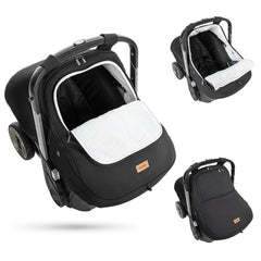 Bioby Winter Baby Car Seat Cover front view demonstrates universal fit and warmth.