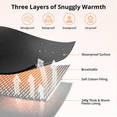 Bioby Winter Baby Car Seat Cover waterproof outer layer protects against snow and rain.