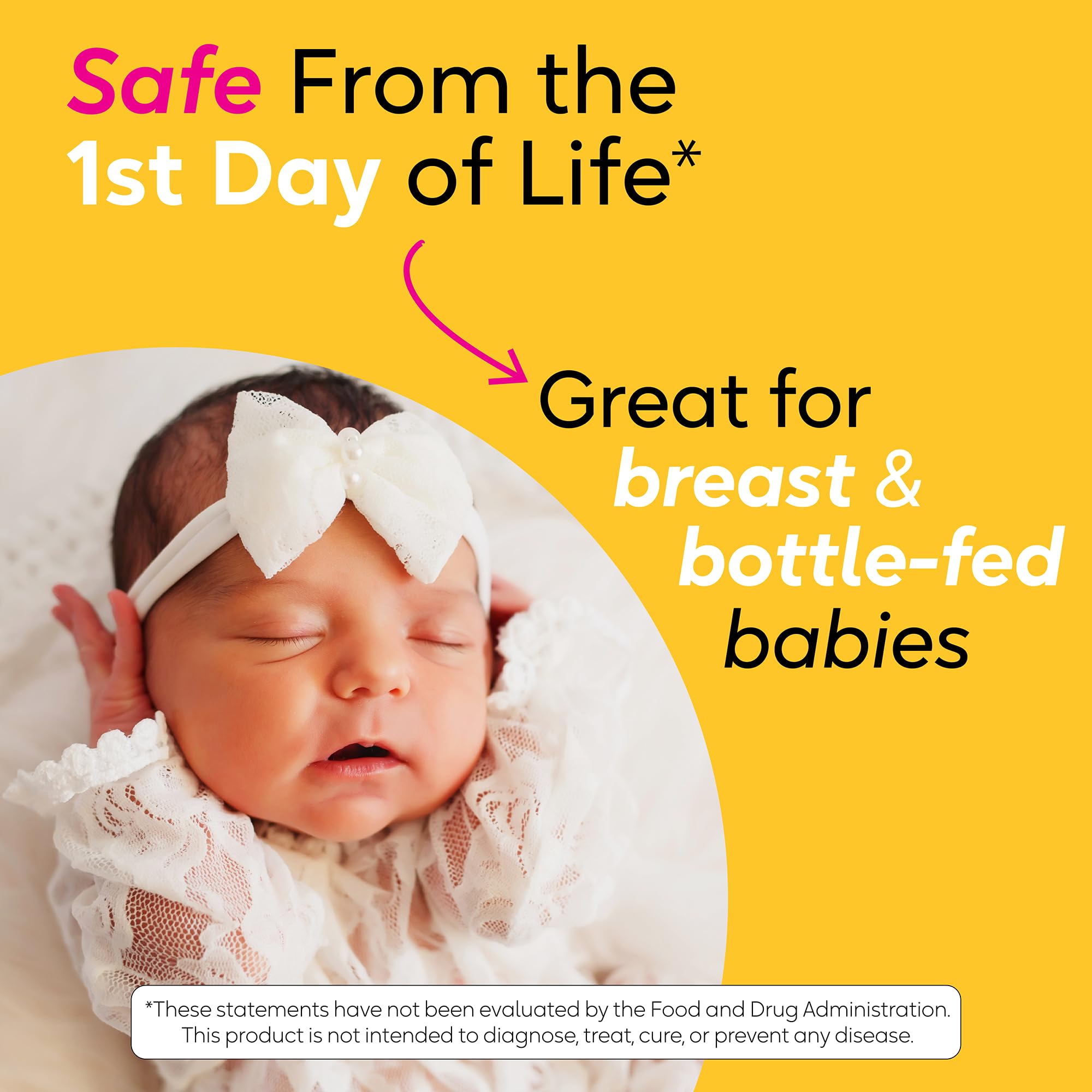 BioGaia Baby Probiotic Drops label highlighting newborn safety and ingredients.