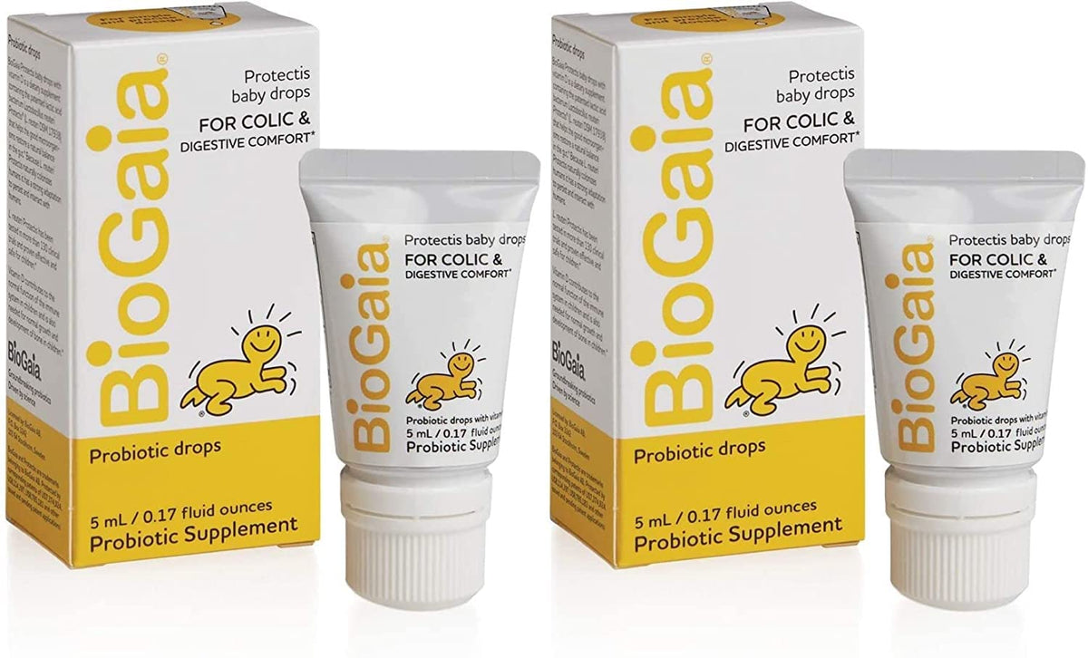 BioGaia Protectis drops baby bottle supports gentle digestion in infants.