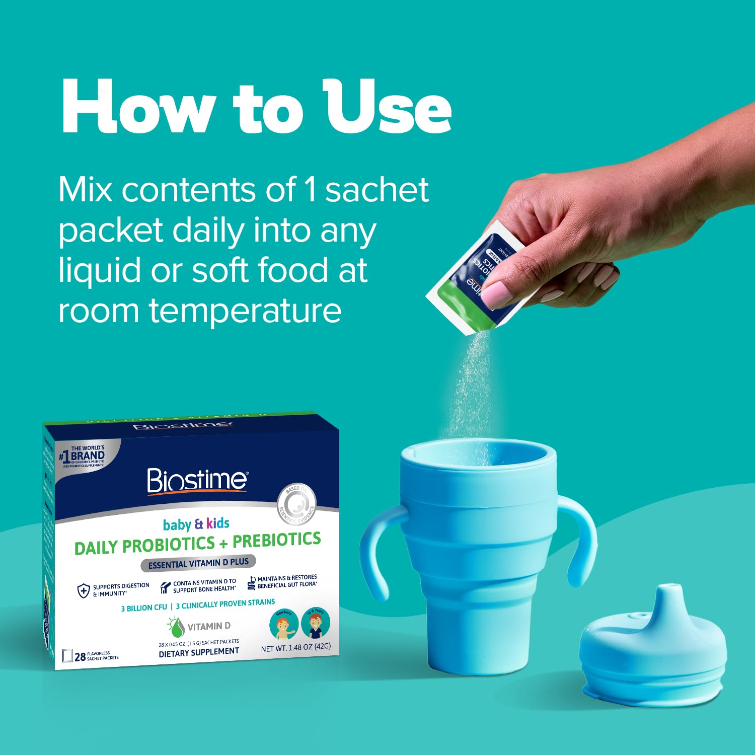 Biostime immune-support packaging highlights probiotic formula for growing children.