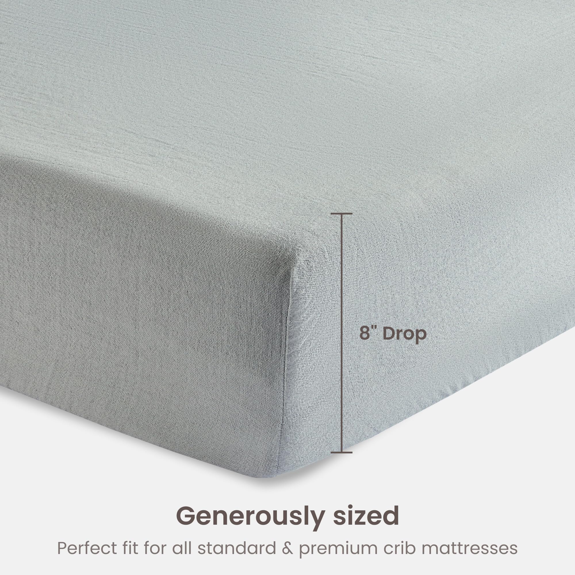 BIOWEAVES 52 by 28 inch sheet fits standard cribs, 8 inch pockets help stay in place