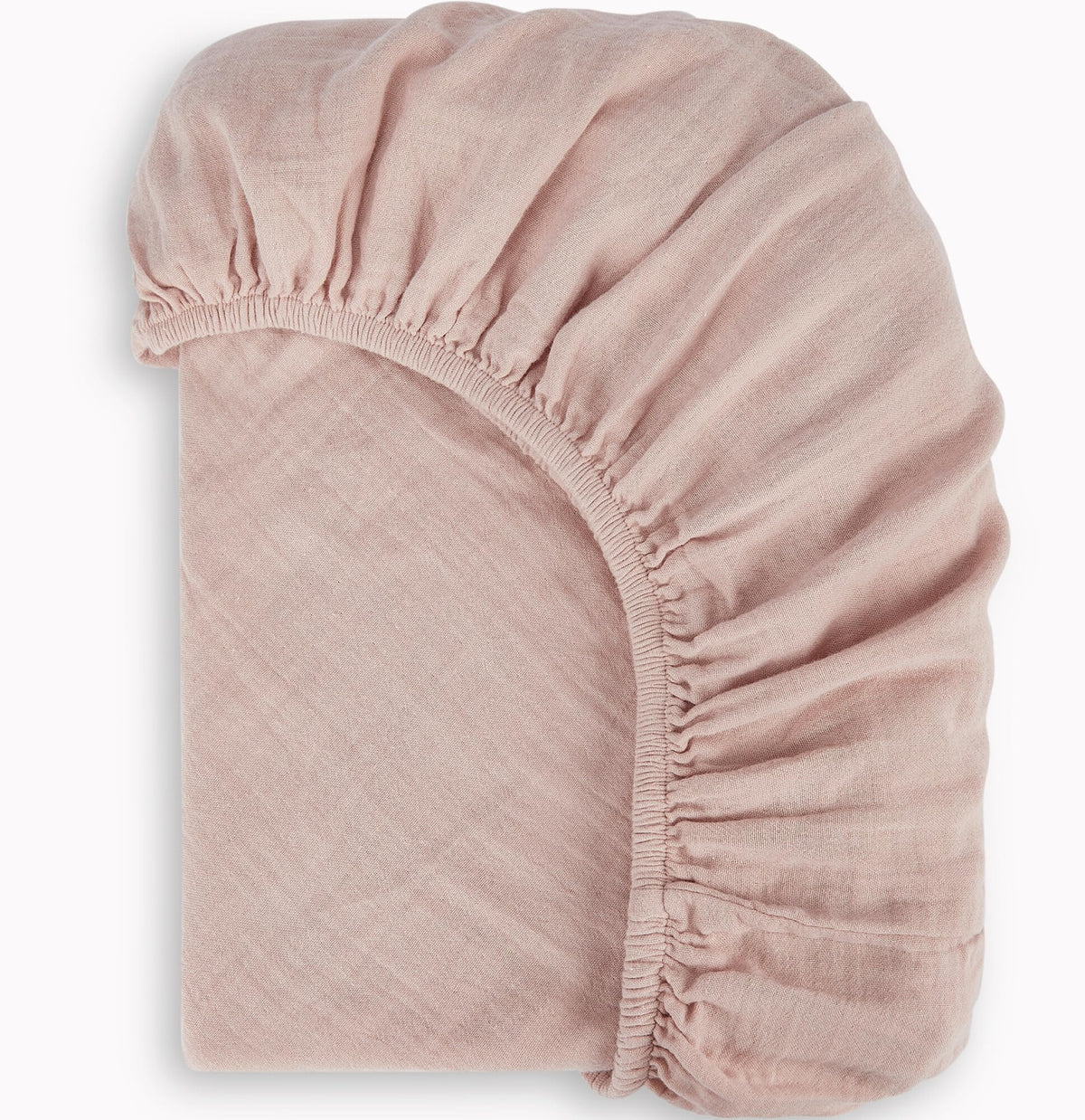 BIOWEAVES bassinet sheet soft muslin close-up shows breathable fabric for newborn comfort