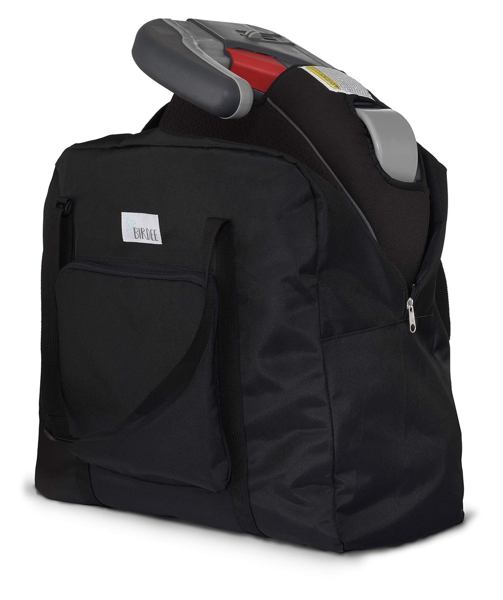 Birdee backless booster seat travel bag with heavy-duty nylon exterior for durable protection