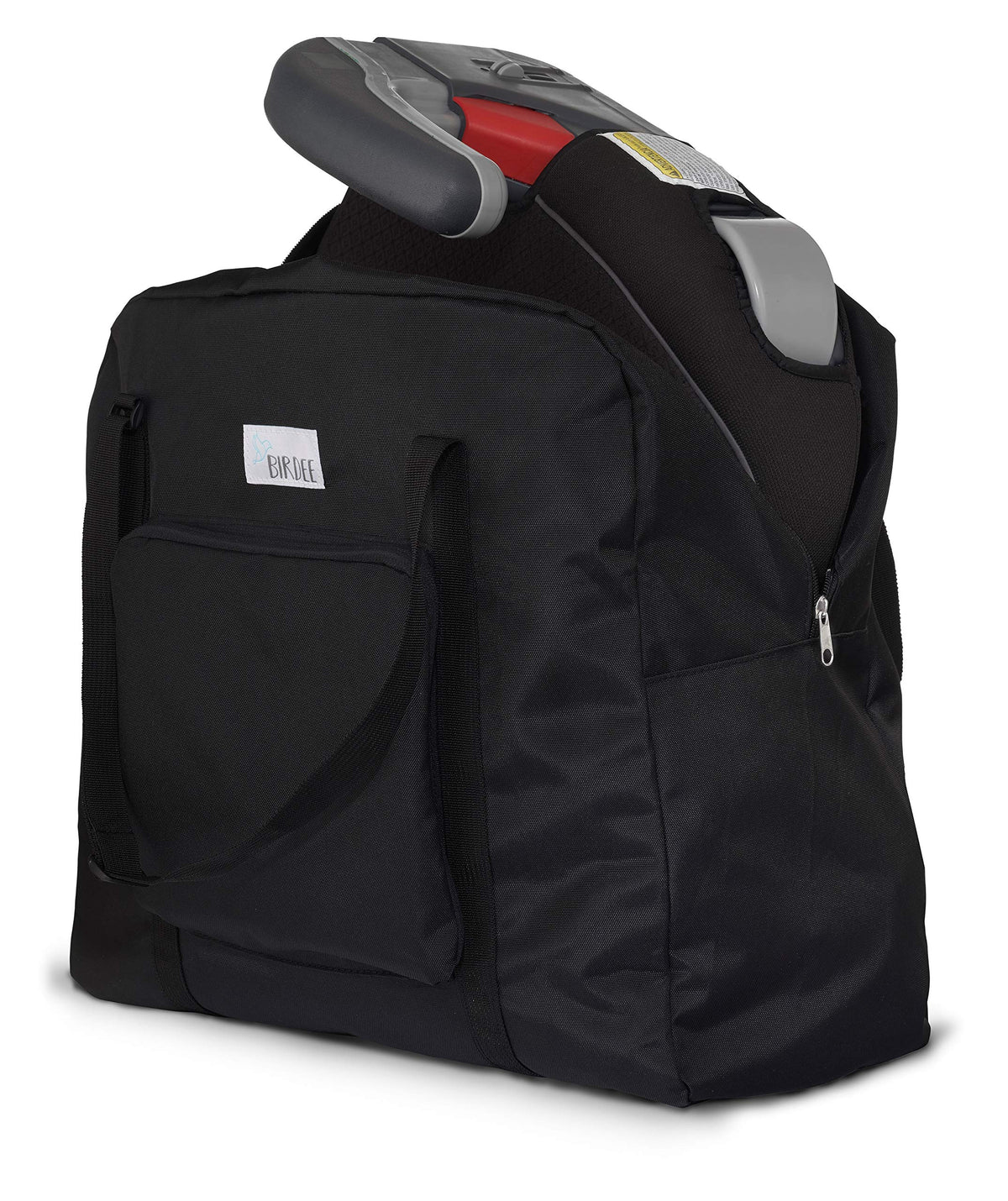 Birdee backless booster seat travel bag with heavy-duty nylon exterior for durable protection