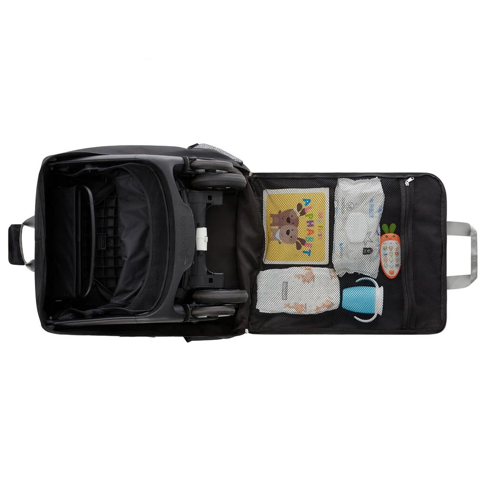 Birdee Bugaboo Butterfly travel bag folded into its attached pouch for compact storage.