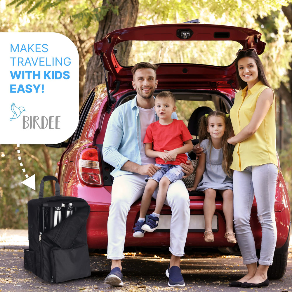 Birdee stroller bag foldable pouch shows compact storage after use.