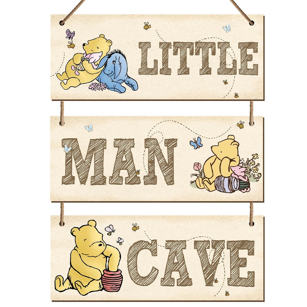 BirtDerr Winnie wall plaque left—cheerful Pooh decor for nursery walls.