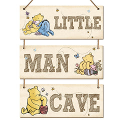 BirtDerr Winnie wall plaque left—cheerful Pooh decor for nursery walls.
