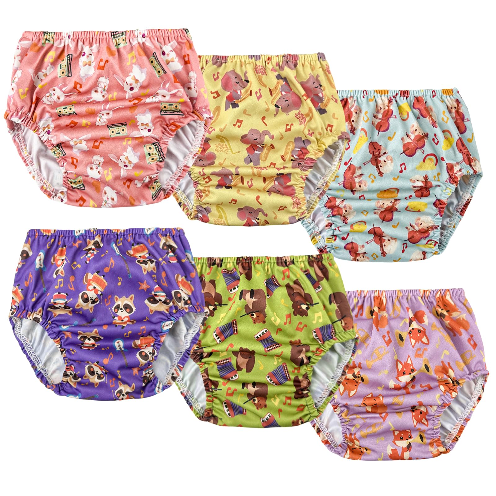 BISENKID 6-pack training pants front view with waterproof protection for toddlers.