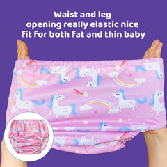 BISENKID elastic waist waterproof swim diaper cover ensures secure fit.