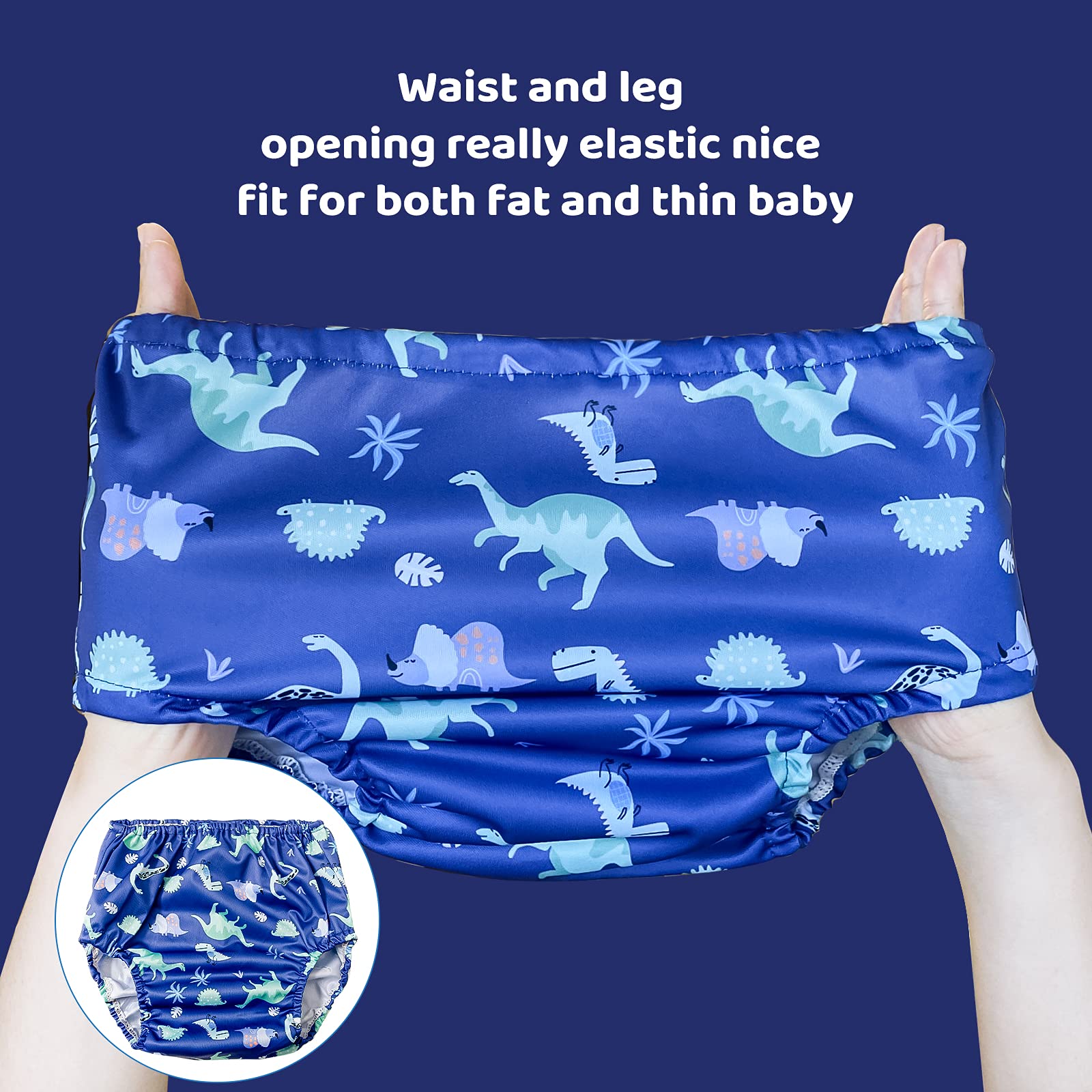 BISENKID waterproof diaper cover elastic waist and leg openings for snug fit