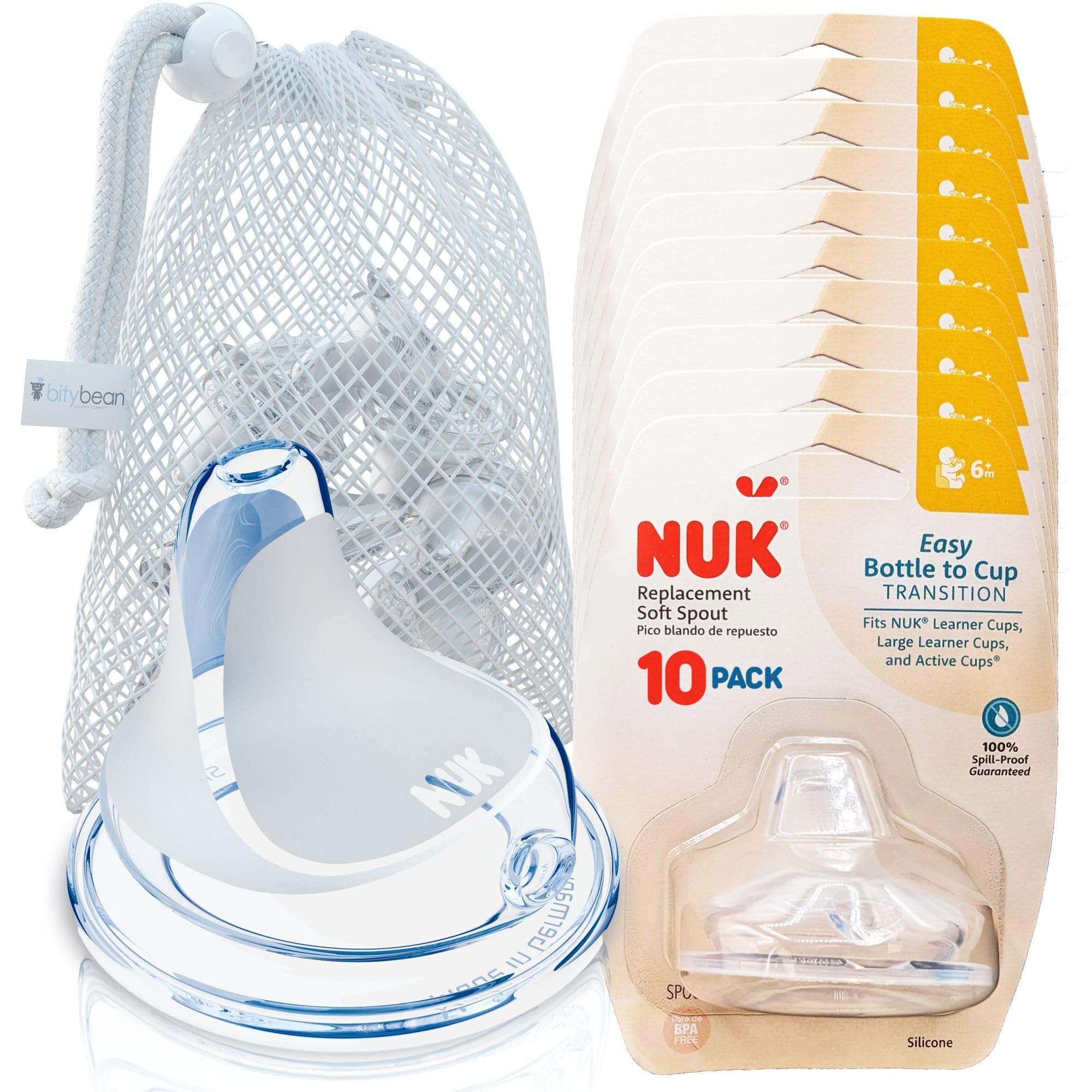 BityBean NUK soft silicone spout aids gentle transition for babies
