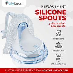 BityBean spout compatibility with NUK cups facilitates growing kids