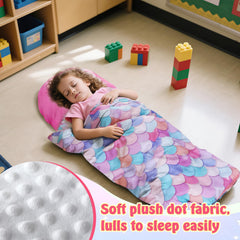 Biubee nap mat size 55x42 inches highlighting roomy fit for ages 1–5.