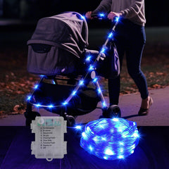 Biubee stroller lights 16-4ft blue light string enhances nighttime visibility for safe walks