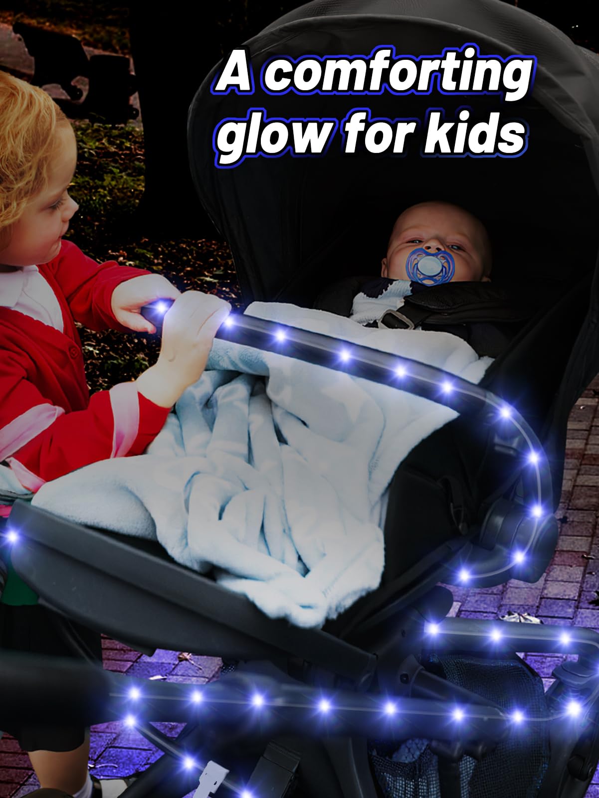 Biubee stroller lights includes 20 cable ties for quick secure mounting