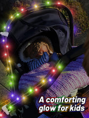 Biubee multicolor option enhances visibility during evening stroller strolls.