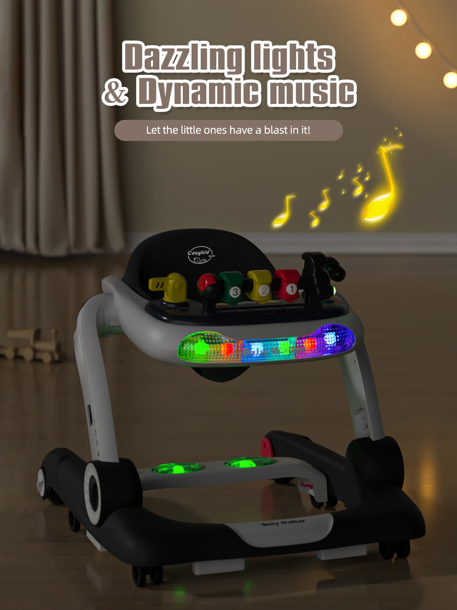 BIUSIKAN anti-slip pads walker keeps little one steady during practice.