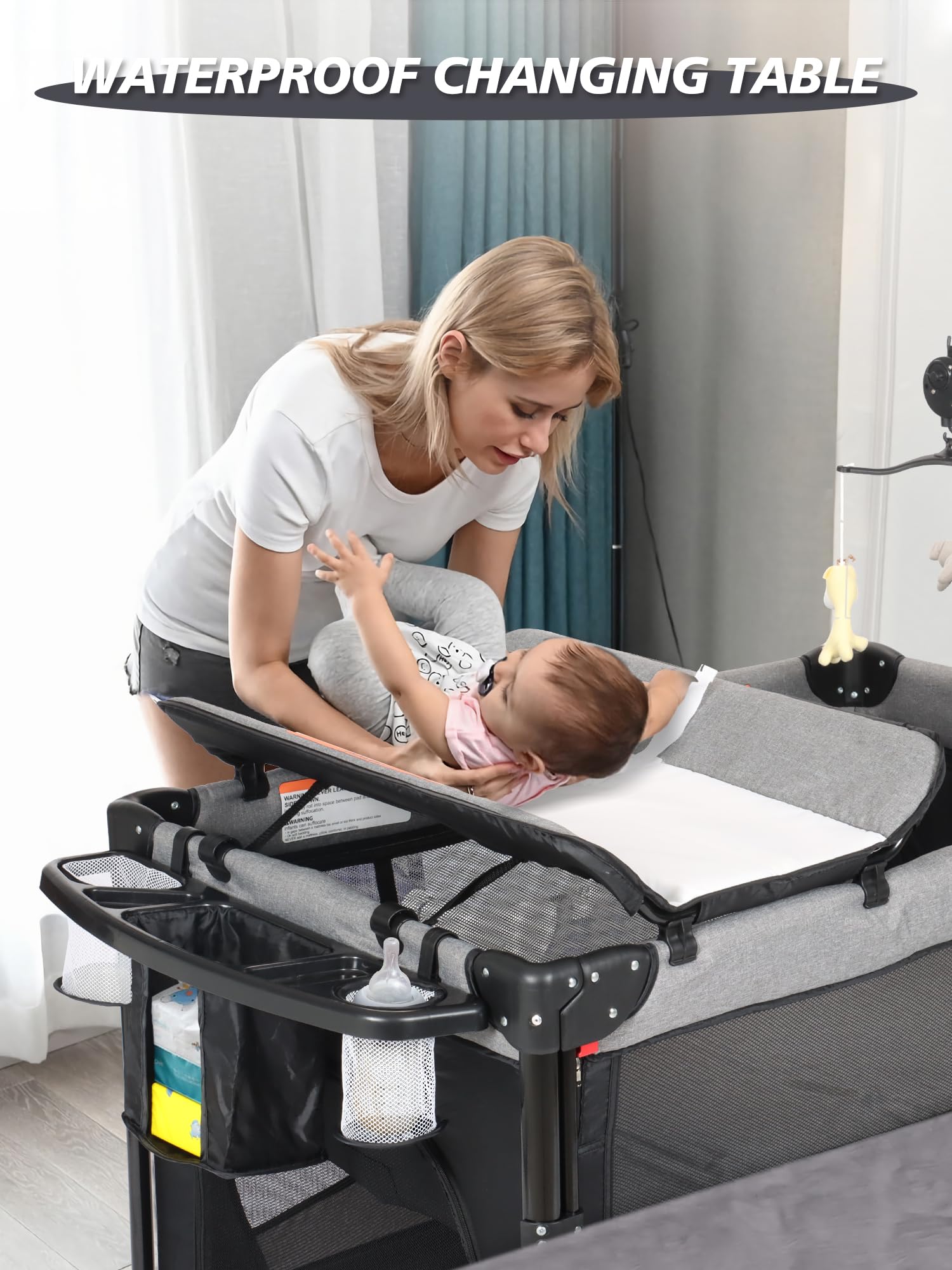 BIUSIKAN Baby Bassinet bedside-sleeper close-up for safe sleep beside you