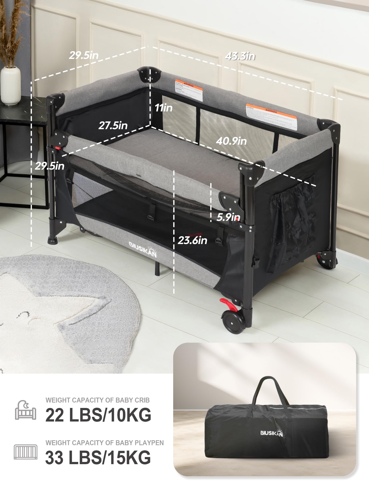 BIUSIKAN Baby Bassinet mosquito-net covering the bassinet