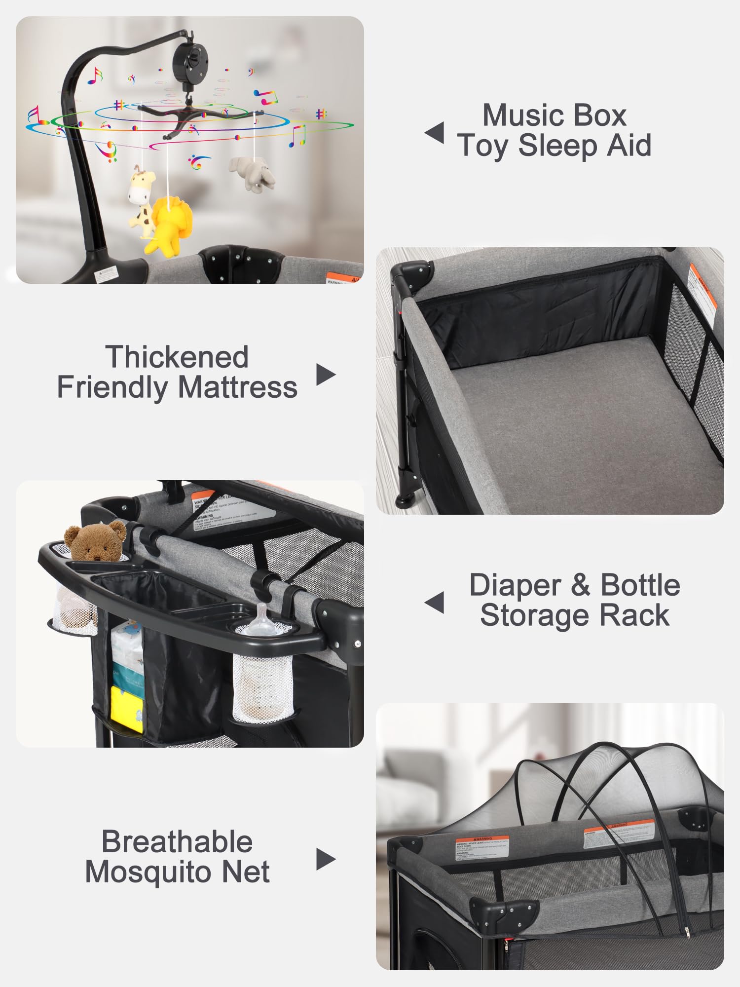 BIUSIKAN Baby Bassinet music-box paired with soothing bedtime routine