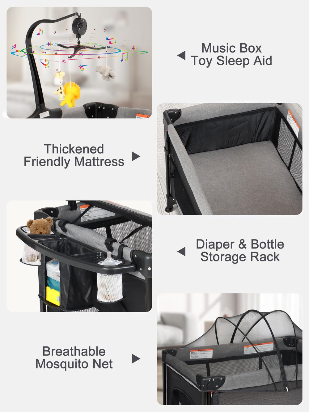 BIUSIKAN Baby Bassinet music-box paired with soothing bedtime routine