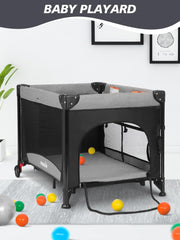 BIUSIKAN Baby Bassinet playard layout with ample space for play